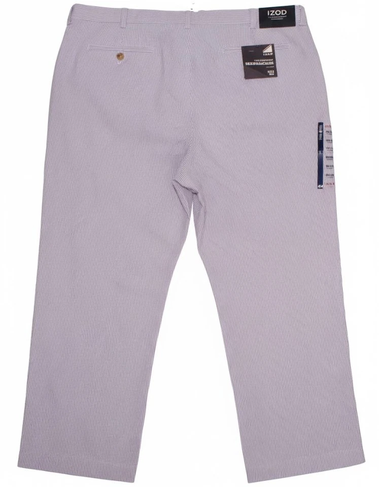 IZOD SANDYBAY SEERSUCKER PANTALÓN HOMBRE RAYAS AZUL/BLANCO, GRANDE ALTO 46X30, NUEVO Foto 2 de 3