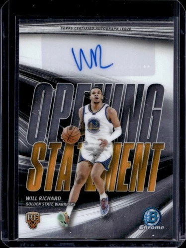 2025-26 Bowman Will Richard Opening Statement Signatures RC Auto #OS-WR Warriors