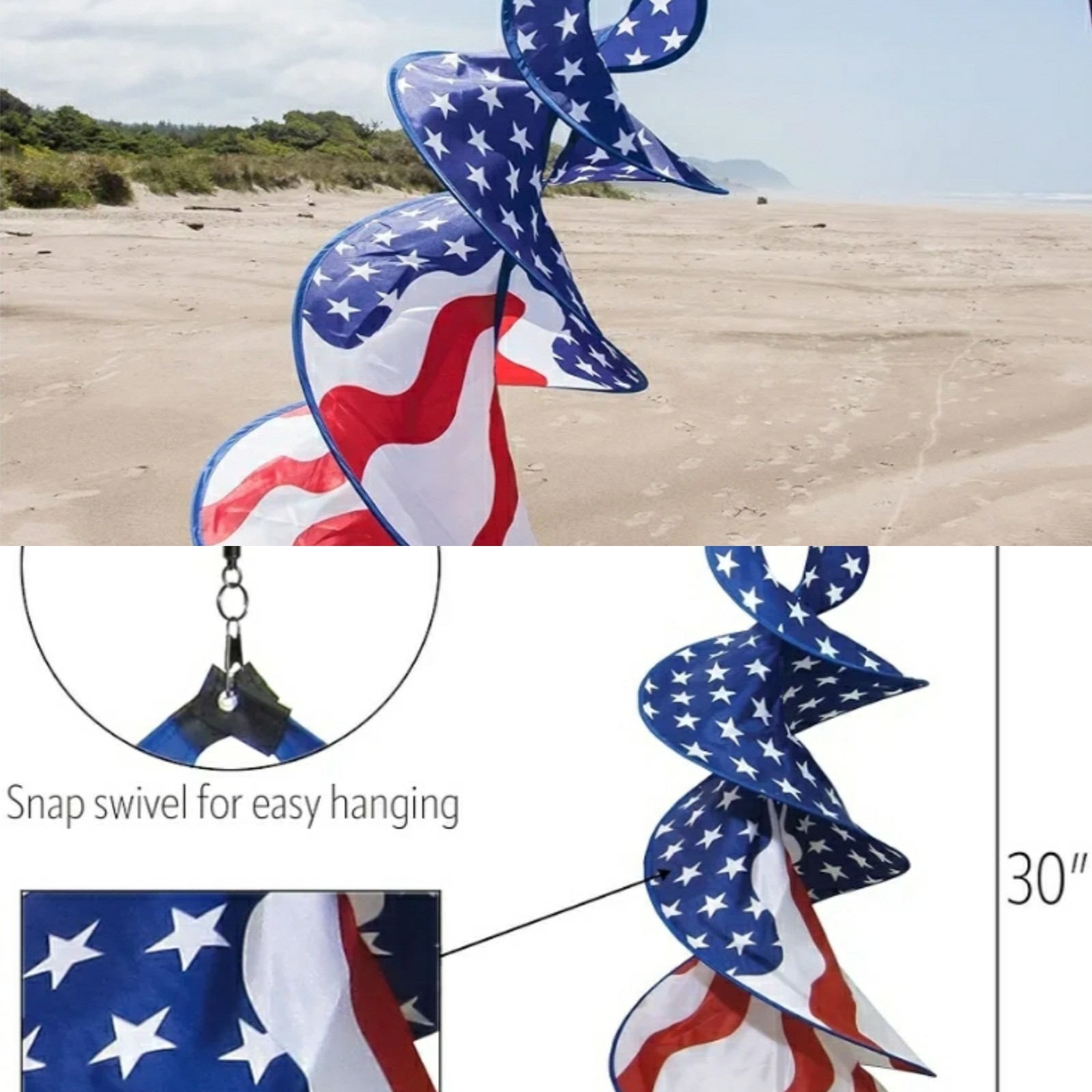 PATRIOT SPIN DUET 4747 IN THE BREEZE 15" x 30" PATRIOTIC FLAG DECOR SPINNER