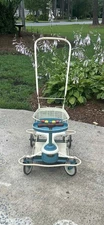 Vintage 1950s Taylor Tot  Metal Wood Baby Stroller Walker blue White Child Buggy