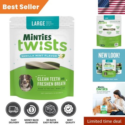 40 Count of Vet-Recommended Twists Dental Treats for Dogs All Life Stages
