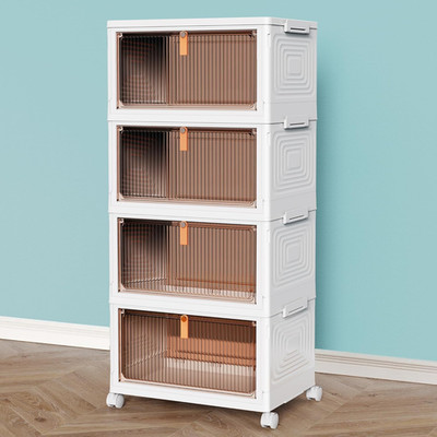 CTSNSLH 4 Tier Plastic Storage Bins and Boxes Organizer - Stackable with Lids fo