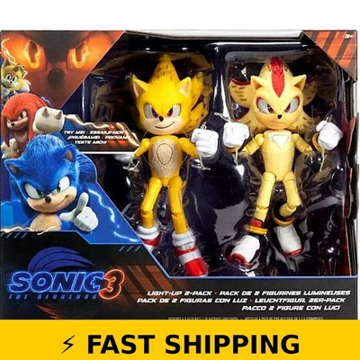 Sonic The Hedgehog Light Up Super Sonic & Shadow Figure 2-Pack