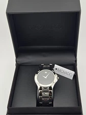 $1095 MSRP | Movado Luno Men’s Museum Black Dial Quartz Watch - 0606378 NEW
