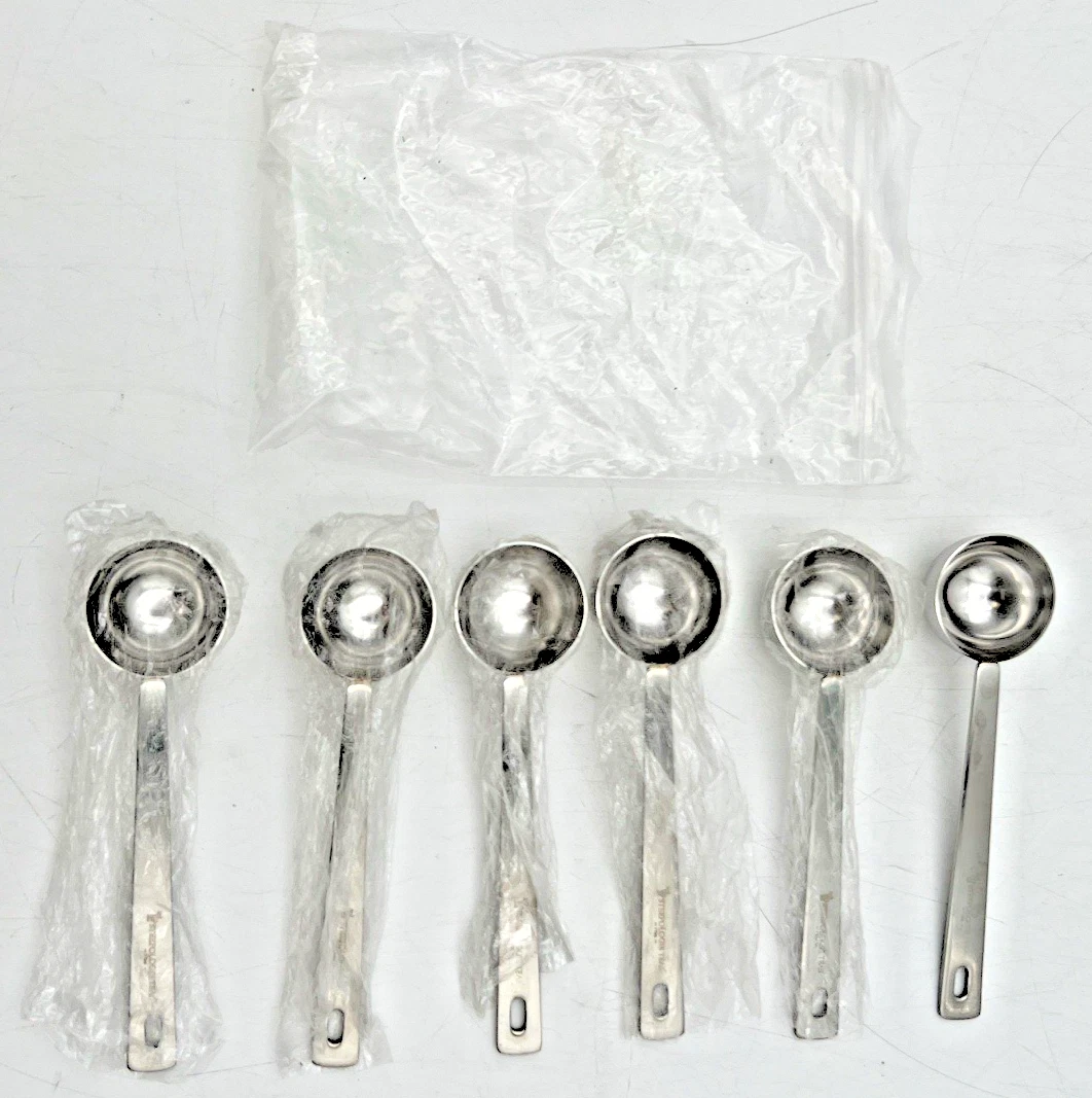 (6) STEEPOLOGIE 1 TBSP ONE TABLESPOON MEASURING SPOONS STAINLESS STEEL 5-3/4"
