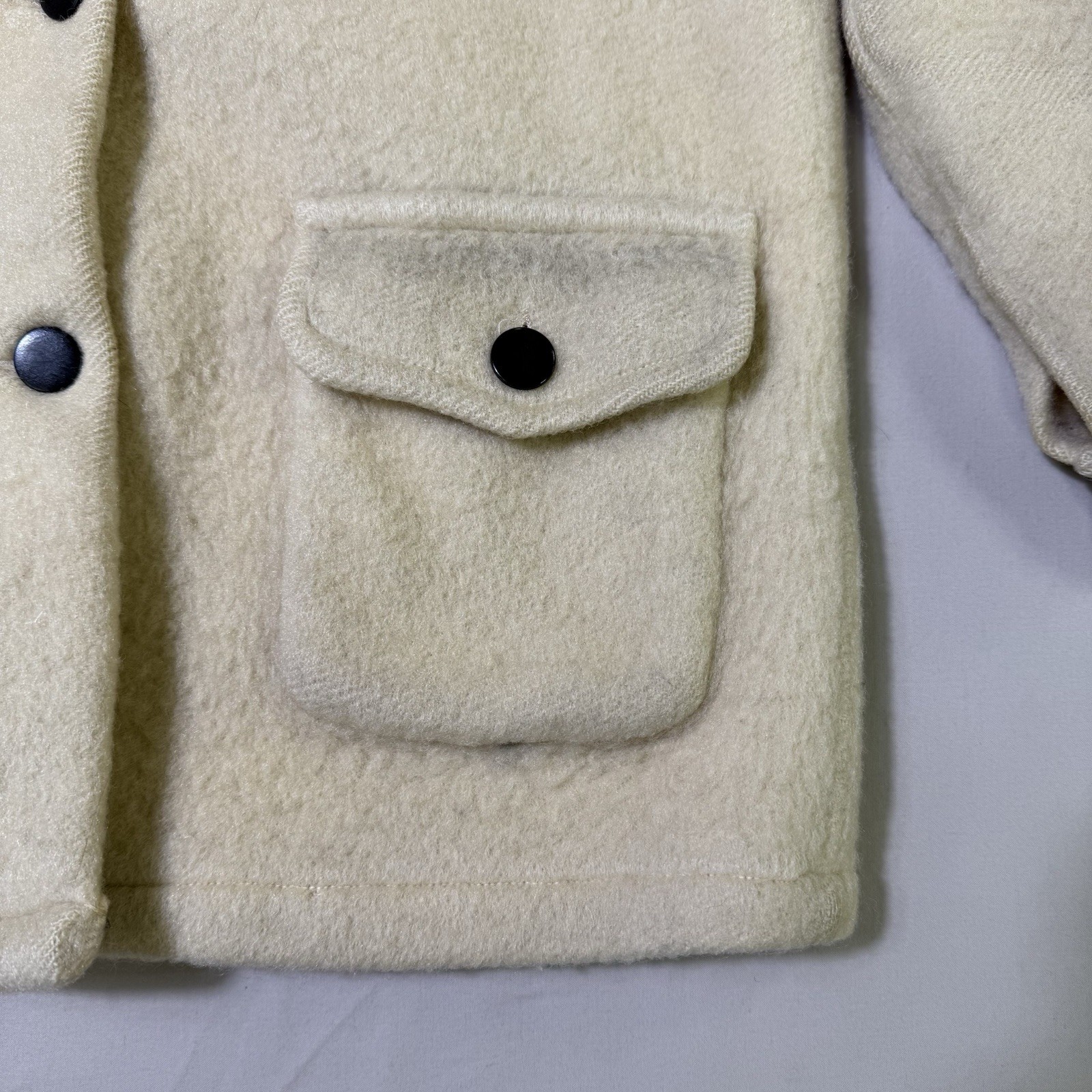 VTG Hudson's Bay Co Wool Point Blanket Jacket Coat Rainbow Stripes 50s 60s