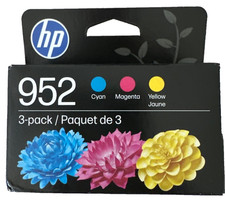 HP 952 Cyan, Magenta, Yellow Ink Cartridges, Pack Of 3, N9K27AN EXP DATE 2027 