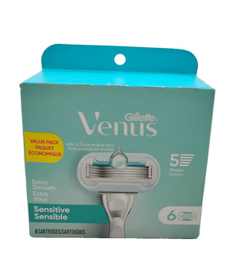 Gillette Venus Extra Smooth Sensitive Women's Razor Blade Refills 6 Count