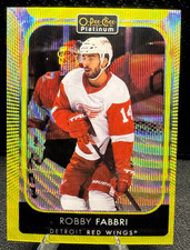 2021-22 O-Pee-Chee Platinum Neon Yellow Surge #86 Robby Fabbri Red Wings