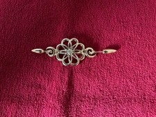 Brosche Motiv Blume mit Hutnadel Tuchnadel goldgarbend Pierre Lang, wNeu (Blume)