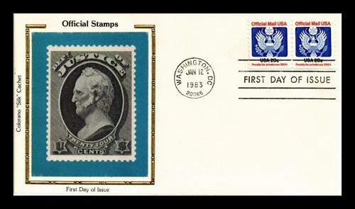 US COVER OFFICIAL MAIL 20C FIRST DAY ISSUE COLORANO SILK CACHET
