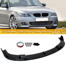 For BMW E60 E61 528i 530i 550i M Tech 04-10 Front Hood Splitter Lip Gloss Black