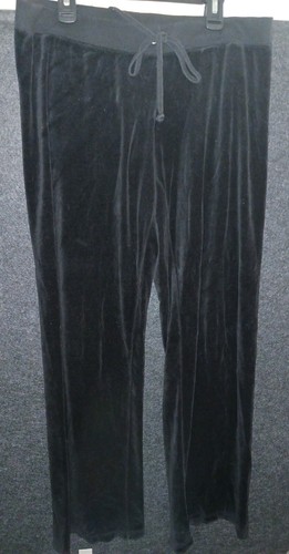 Juicy Couture Velour TrackSuit Matching Set Black Large XL Jacket Pants Pink Tag - Picture 14 of 23