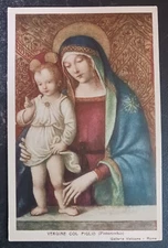 vtg postcard art Pinturicchio vergine col figlio Vatican museum