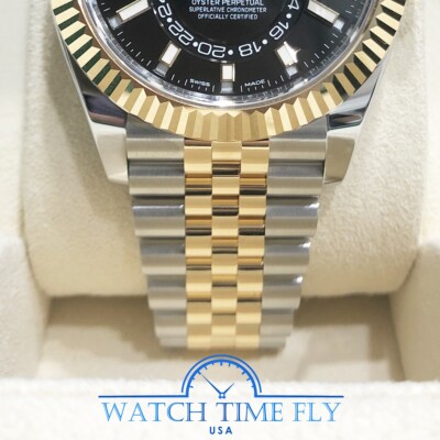 Rolex 326933 42mm Sky Dweller Two Tone Yellow Black Index Rolex 326933 42mm Sky Dweller Two Tone Yellow Black Index
