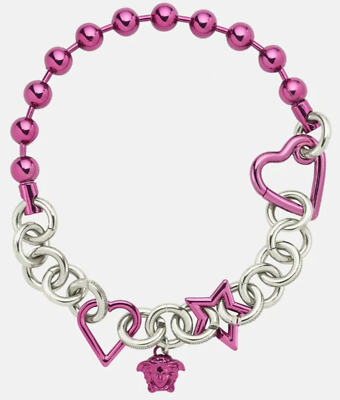 VERSACE★ピンク クリスタル メドゥーサネックレス チェーン VERSACE☆ピンク クリスタル メドゥーサ ネックレス - メルカリ