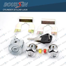 Ignition Cylinder & Door Lock Key Set For Isuzu NPR NQR NKR ELF 1994-07 W/ Clips