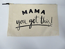 Large Mama You Got This Canvas Bag, Pouch, Zippered Cosmetic Bag Mother's Day