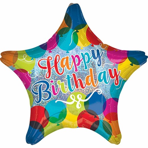 Anagram Rainbow Happy Birthday Star Balloon, 17 Inches, 1 Count