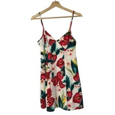 Show Me Your Mumu SMYM Andrew Tunic White Hawaiian Floral Mini Dress M