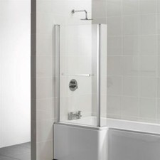 Ideal Standard Concept Square Shower Bath Screen, Clear Glass, Bright Silver