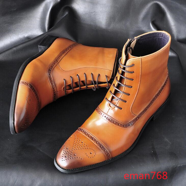 SAOLA Scarpe uomo formali stringate stivaletti alti brogues scarpe Oxford traspiranti