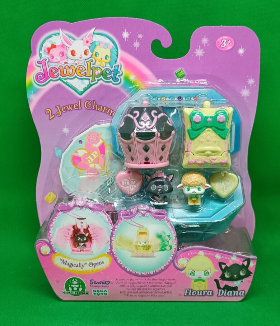 SANRIO - SEGA TOYS - WERTVOLLE SPIELE - JEWEL PET - 2X JEWEL CHARMS - FLOURA DIANA