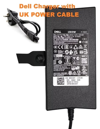 LAPTOP ADAPTER ORIGINAL DELL FAT PIN LADEGERÄT 19,5V - 6,07A 130W MIT NETZKABEL