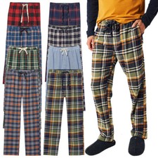 New Mens Pyjama Bottoms Rich Cotton Woven Check Lounge Pants Nightwear M to 5XL