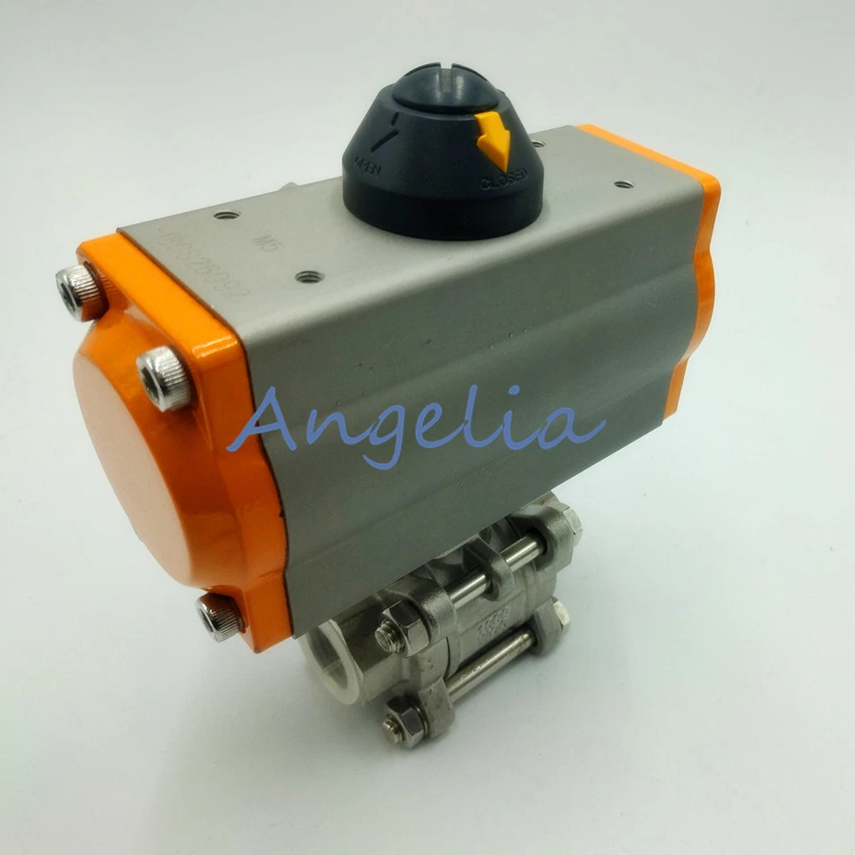 G3/4" DN20 Stainless Steel 304 Three-piece type Pneumatic Ball Valve PTFE Seal - Image 3 of 4