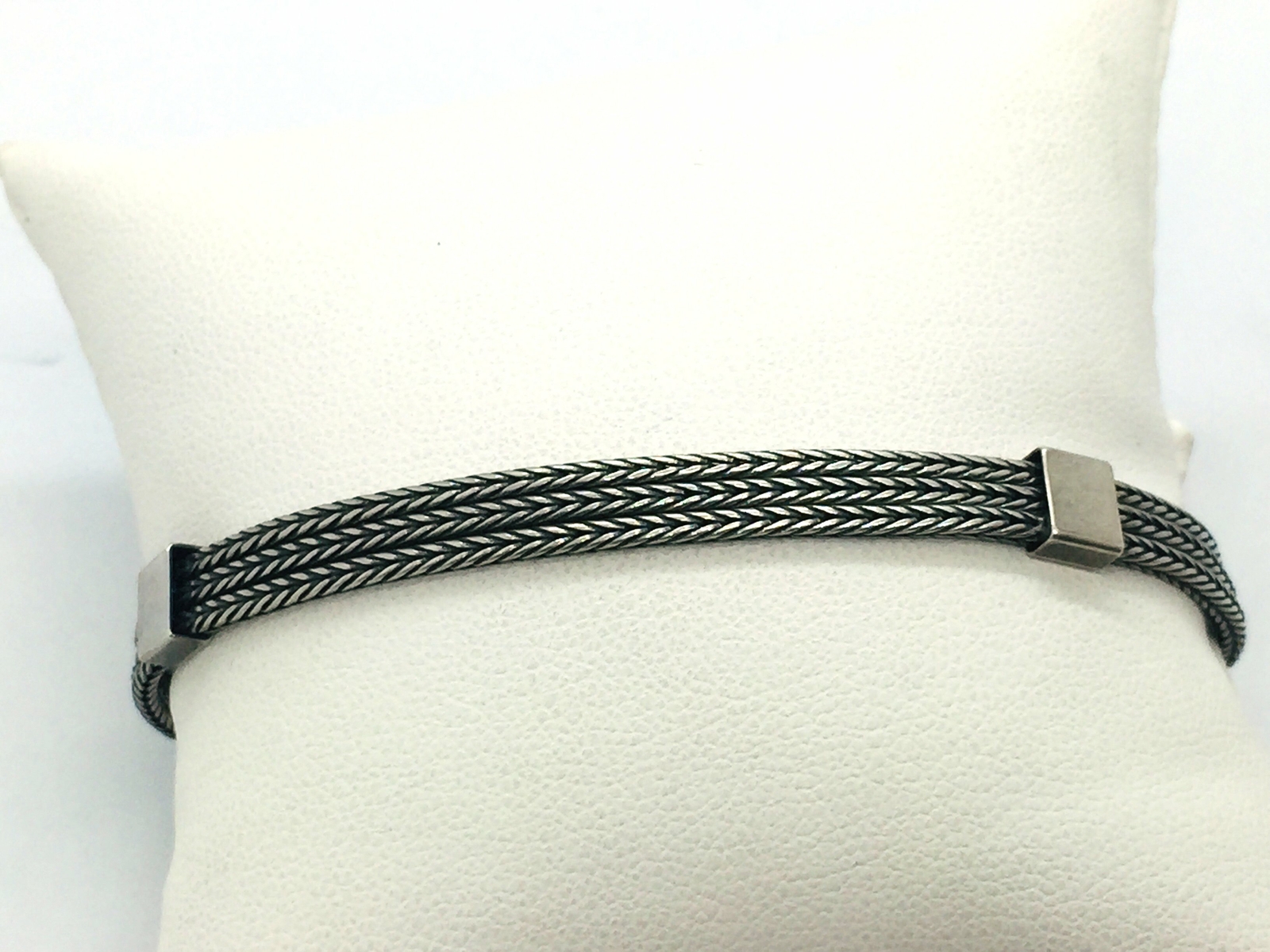 Sterling Silver Bali Style Link Three Strand Brac… - image 5