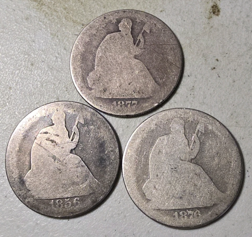 Lot of 24 US Type Coins Civil War Era Seated Liberty Halves Indian Eagle 1C A713 - Image 3 of 4