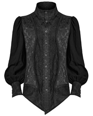 Punk Rave Hombre Sinisteria Gótico Jacquard & Tela de Araña Camisa - Imagen 1 de 4