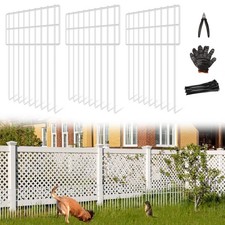 25 Panels Garden Fencing Animal Barrier, 17in H X 27ft L Dog Dig Fence Ba...