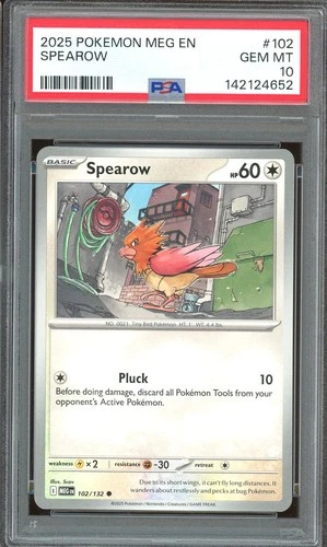 Pokemon TCG Mega Evolution Base Set #102 Spearow PSA 10