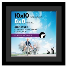 Americanflat 10x10 Picture Frame with Shatter-Resistant Glass - 10x10, Black