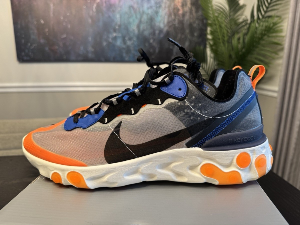 Size 13 - Nike React Element 87 Thunder Blue Total Orange | Knicks
