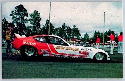 Vintage Gary Burgin Orange Baron Funny Car Postcard 1970s Drag Racing Unused