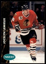 1991-92 Parkhurst Jocelyn Lemieux Chicago Blackhawks #256