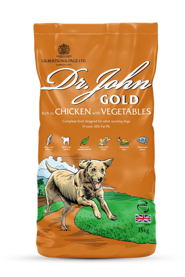 Dr John Gold Dry Dog Food 15kg Chicken with Vegetables Adult Working Dogs
Opens in a new window or t