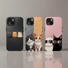 Kitten Cat Phone Case, Kawaii Cat Meme Cat Lover Cute Cat Art Cover for iPhone