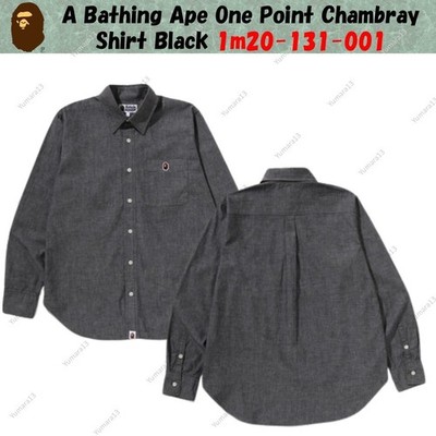 A Bathing Ape One Point Chambray Shirt Black 1m20-131-001