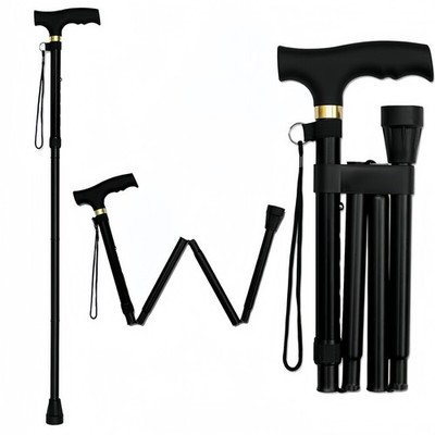Cane Walking Stick Adjustable Folding walking Aluminum Collapsible Travel Brown