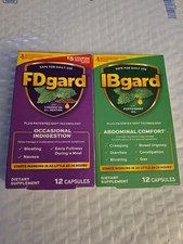 2 Pc Mix IBgard/FDgard Gas Bloat Irritable Bowel Syndrome Capsules 12 Ct (J12)