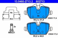 ATE Bremsbelagsatz Scheibenbremse 13.0460-2713.2 FüR BMW E87 E81 E90 E92 Mini