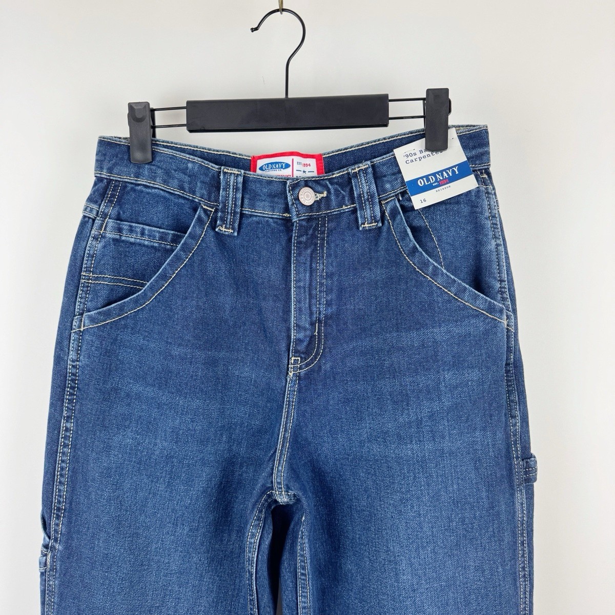 Old Navy 90s Baggy Carpenter Jeans Boys 16 Painters Pants Reissue