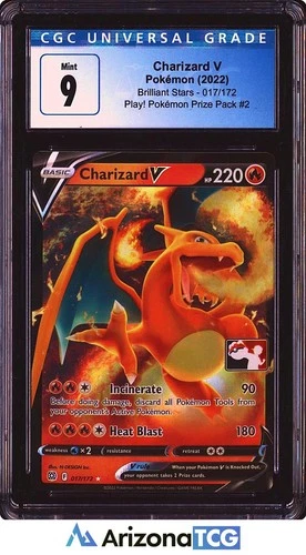 Pokemon 2022 Charizard V 017/172 Play Pokemon Stamp Brilliant Stars CGC 9