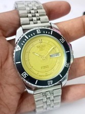 Vintage Seiko 5 Automatic Men's Watch Golden Dial Working Condition