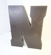 Black Wooden Letter N Decorative Freestanding 3D Effect Decor Sign 12 in