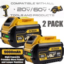 2Pack 9.0Ah for DeWalt FLEXVOLT 20V/60V MAX Battery Lithium-ion DCB609 DCB606-2